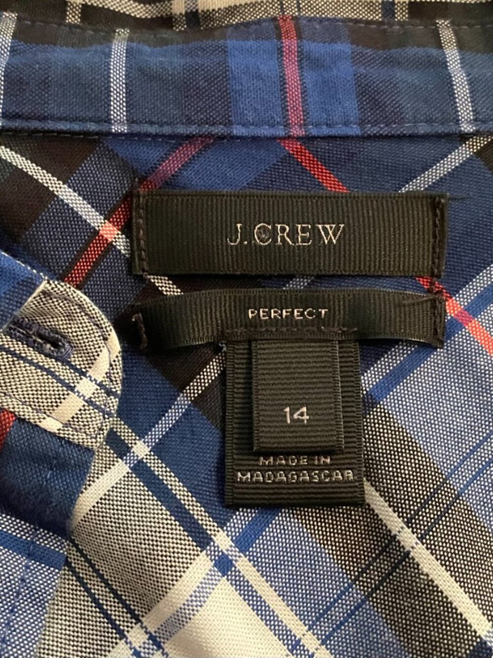 J CREW MacKenzie plaid Cotton Button Up Shirt, regular fit - Picture 2 of 3